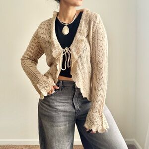 Vintage Knit Tie Cardigan